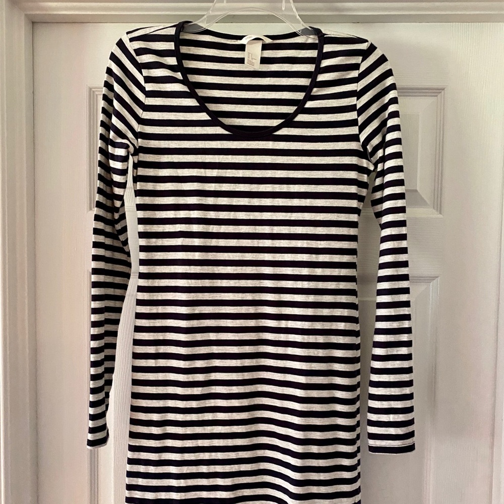 Navy / White Striped Bodycon Dress